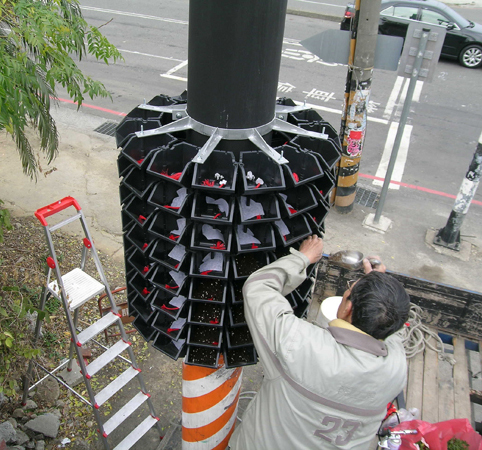 路燈 燈柱 柱子 綠化 花柱 綠柱
